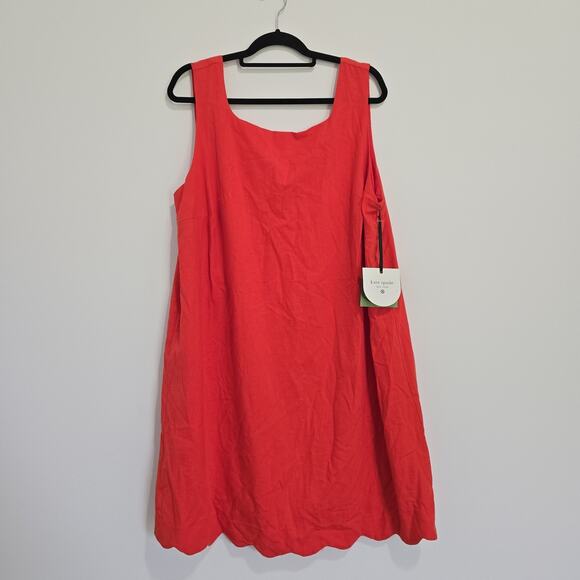 Kate Spade X Target - Scallop Mini Dress - Orange Red Size 1X NWT - Picture 3 of 6